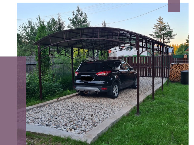 Навесы для автомобиля в Георгиевске от 13244 руб.  | ПРОЛЁТ-Грг