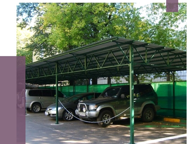 Навесы для парковки в Георгиевске от 80910 руб. заказать | ПРОЛЁТ-Грг