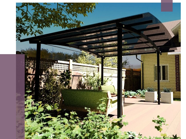 Навесы для террасы в Георгиевске от 13141 руб. под ключ | ПРОЛЁТ-Грг