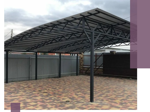 Металлические навесы под ключ в Георгиевске — изготовление и монтаж