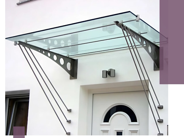 Козырьки над входом под ключ в Георгиевске — изготовление и монтаж