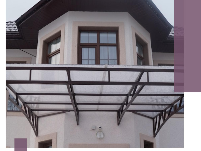 Козырьки из поликарбоната под ключ в Георгиевске