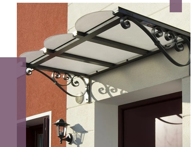 Односкатные козырьки в Георгиевске от 8452 руб.  | ПРОЛЁТ-Грг