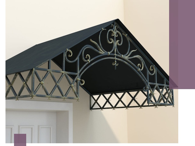 Двускатные металлические козырьки под ключ в Георгиевске