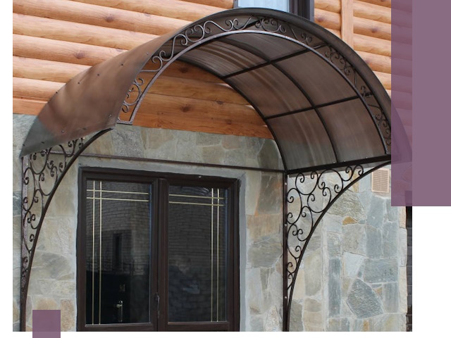 Арочные козырьки под ключ в Георгиевске: изготовление и монтаж
